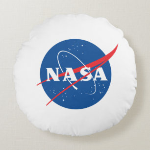 Iconic NASA Rocket White Grade A Cotton 16” Round Cushion