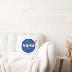 Iconic NASA Rocket White Grade A Cotton 20” x 20” Cushion