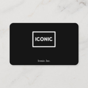 Iconic Neon Glowing White Business Card