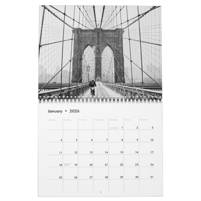 Iconic New York City Bridges 2026 Photo Wall Calen Calendar (Jan 2026)