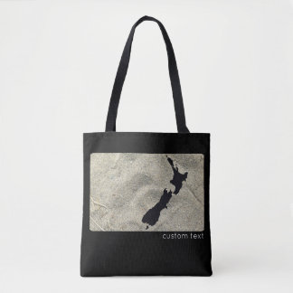ICONIC NEW ZEALAND SAND BEACH BLACK NZ KIWIANA  TOTE BAG