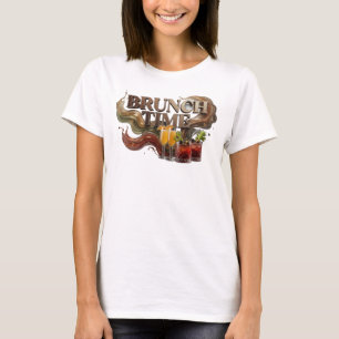 Iconic Orange BRUNCH TIME Text Design T-Shirt