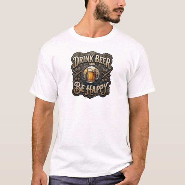 Iconic Orange DRINK BEER Custom Tee (Front)