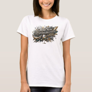 Iconic Orange DRINK NOW RESPONSIBILITIES LATER T-Shirt