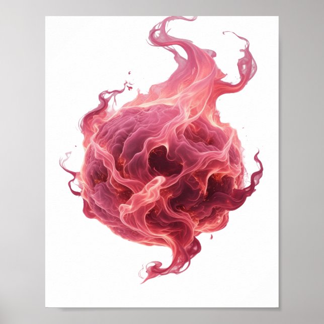 Iconic Pink ABSTRACT ART Statement Design Poster (Front)
