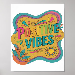 Iconic Pink POSITIVE VIBES Statement Design Poster