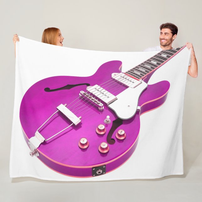 ICONIC PURPLE ELECTRIC GUITAR FLEECE BLANKET (In Situ)