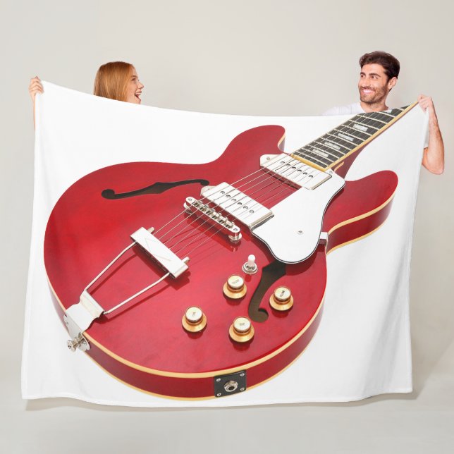ICONIC RED ELECTRIC GUITAR FLEECE BLANKET (In Situ)