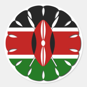 Iconic Regal Kenya Republic Flag Inspired Artwork Classic Round Sticker