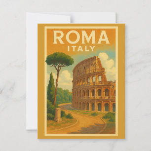 Iconic Rome: Colosseum Vintage Travel  Postcard