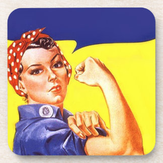 Iconic Rosie the Riveter Blank Muscle Barware Coaster