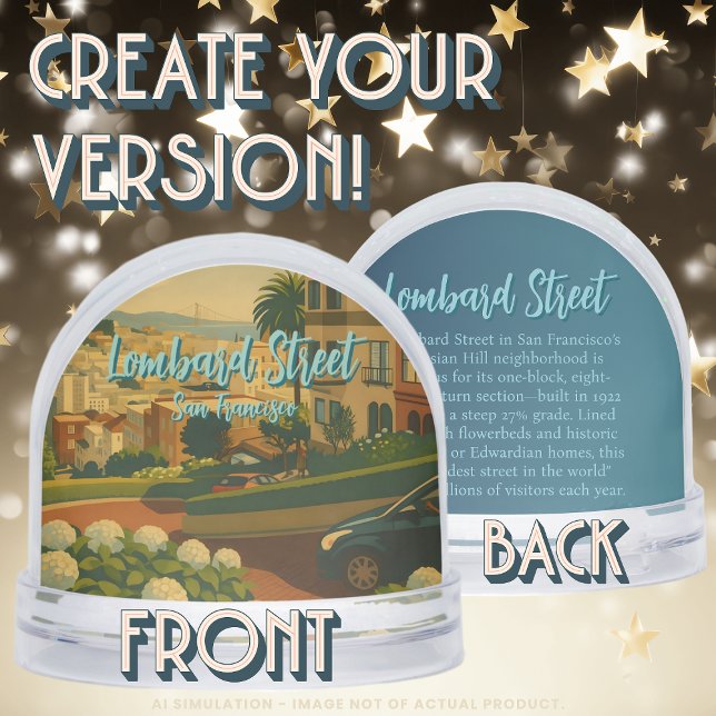 Iconic San Francisco Lombard Street Souvenir Dome  Snowglobe (Creator Uploaded)