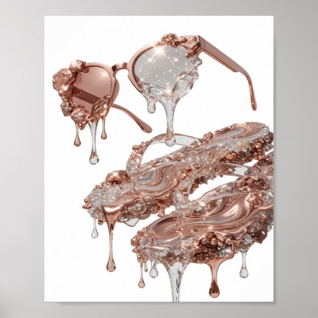 Iconic Silver ABSTRACT ART Modern Design Poster (Front)