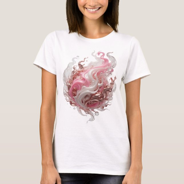 Iconic Silver ABSTRACT ART Statement Design T-Shirt (Front)