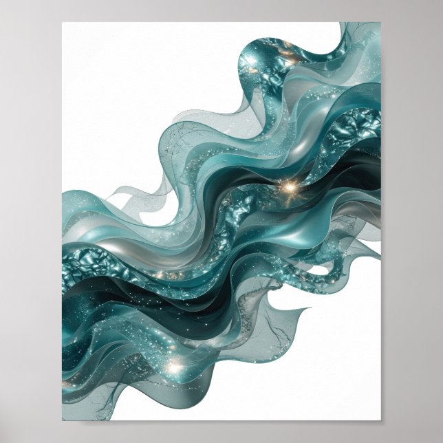 Iconic Silver ABSTRACT ART v2 Poster (Front)