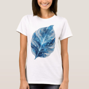 Iconic Silver BLUE STARS ON A LEAF Custom Design T-Shirt