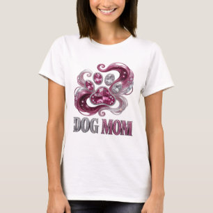 Iconic Silver DOG MOM Modern Design T-Shirt