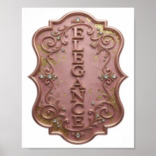 Iconic Silver ELEGANCE Slogan Design Poster