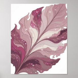Iconic Silver FANTASY LEAF Bold Design Poster