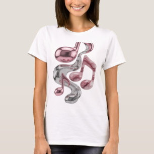 Iconic Silver MUSIC IN MOTION Artistic Motif T-Shirt