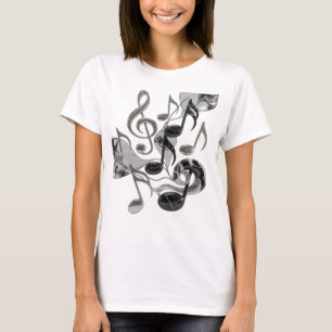 Iconic Silver MUSIC IN MOTION Design T-Shirt