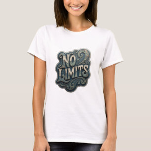 Iconic Silver NO LIMITS Text Design T-Shirt