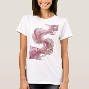 Iconic Silver PINK GLITTER SWIRLS Statement Design T-Shirt