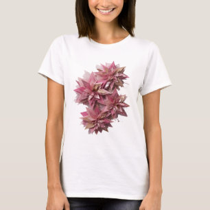 Iconic Silver PINK STARS Slogan Design T-Shirt