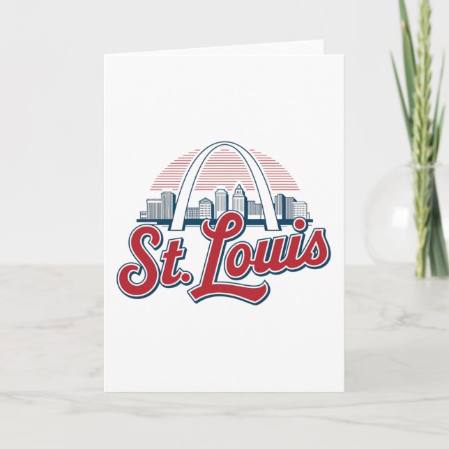 Iconic St. Louis Gateway Arch, Retro Style Card (Front)