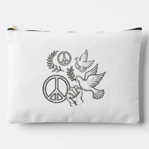 Iconic Symbols of Peace and Unity Accessory Pouch