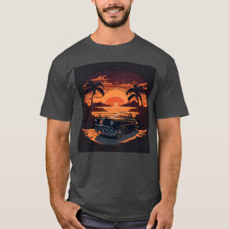 Iconic Vintage Car in Sunset Palms family T-Shirt