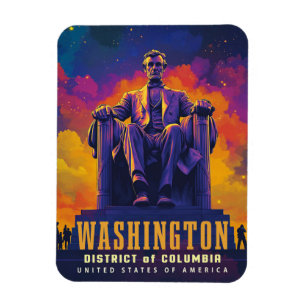 Iconic Washington D.C. with Lincoln Memorial Magnet