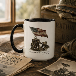 Iconic WWII US Marine Corps Memorial  Mug