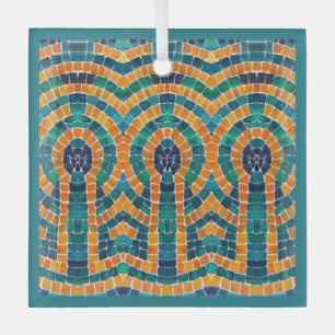 ICONS MOSAIC Glass Square Ornament
