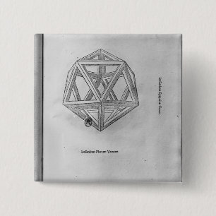 Icosahedron, from 'De Divina Proportione' 15 Cm Square Badge