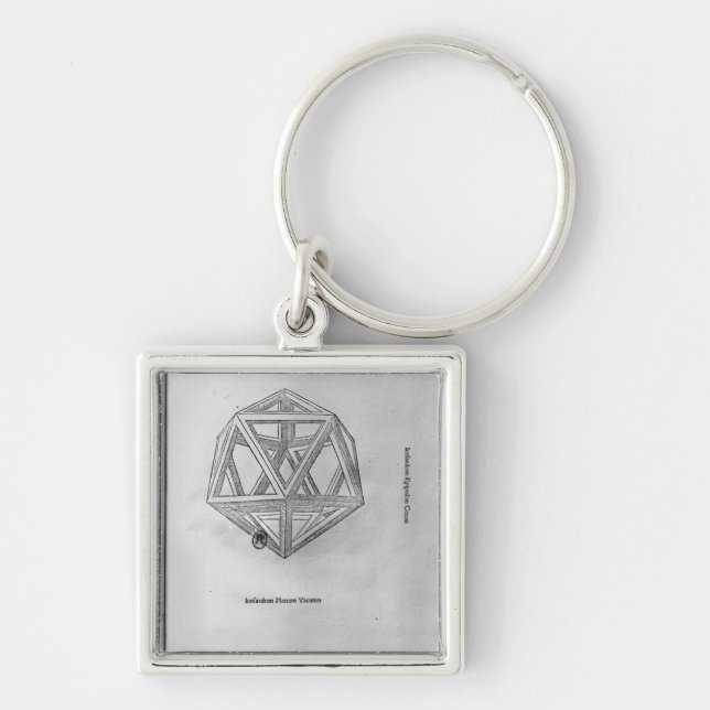 Icosahedron, from 'De Divina Proportione' Key Ring (Front)