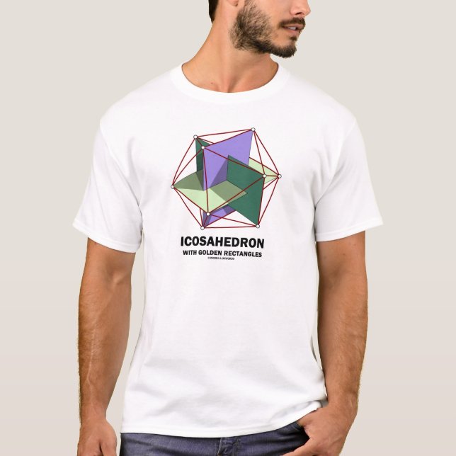 Icosahedron With Golden Rectangles (Geometry) T-Shirt (Front)