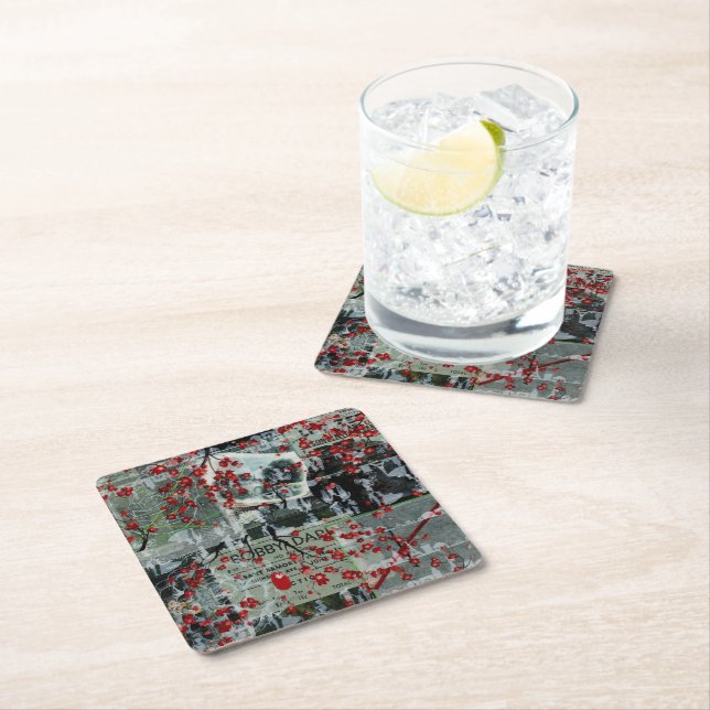 ICRed – Abstract Collage Coasters (Insitu)