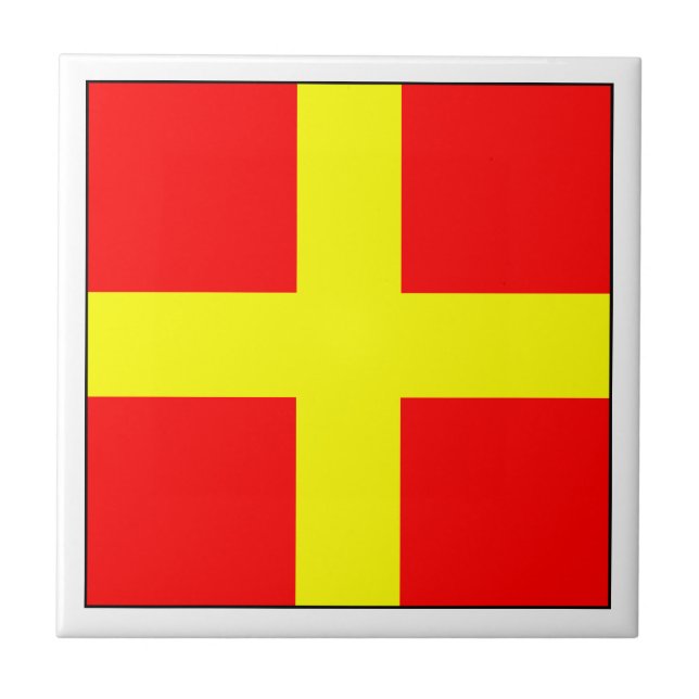 ICS Flag R Ceramic Tile (Front)