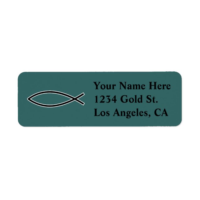 Icthus - Christian Fish Symbol Return Address Label (Front)