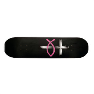 Icthus & Cross Skateboard