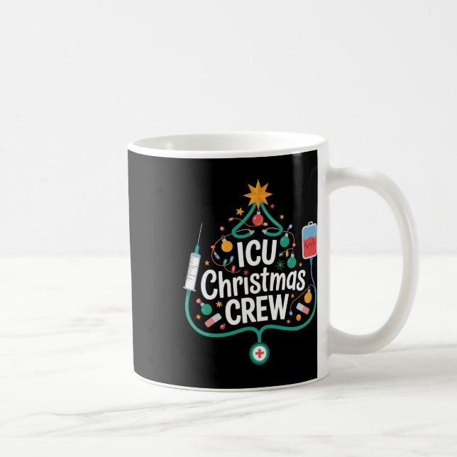 Icu Christmas Crew Holiday Nurse Intensive Care Un Coffee Mug (Right)