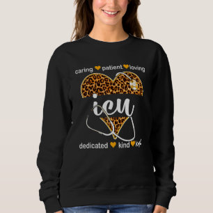 Icu Intensive Care Unit Appreciation Leopard Heart Sweatshirt