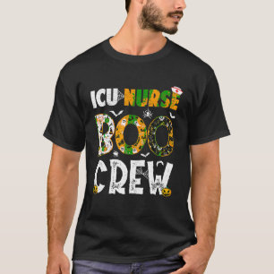 ICU Nurse Boo Crew Funny Pumpkin Halloween Costume T-Shirt