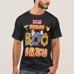 ICU Nurse Boo Crew Ghost Witch Halloween Pumpkin S T-Shirt