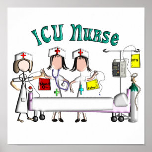 ICU Nurse Canvas Art -Unique 3D Artist Graphics Poster