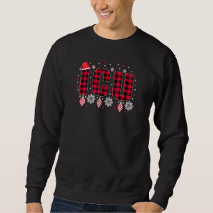 Icu Nurse Christmas Themed Plaid Pattern Cool Sweatshirt