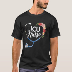 ICU Nurse Critical Care RN Nursing Heart for Women T-Shirt