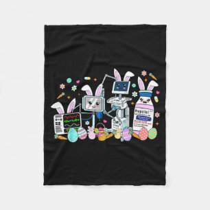 ICU Nurse Easter Day CRNA Nurse Pharmacology Bunny Fleece Blanket