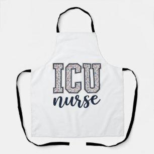 ICU Nurse Floral Varsity Shirt Design_1 Apron